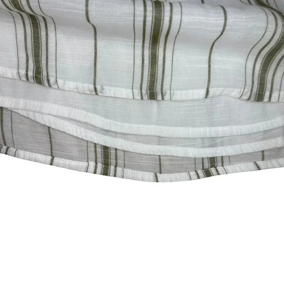 Cleo Petites Balloon Sleeve Top | White and Green Stripe | Size M - Picture 5 of 7